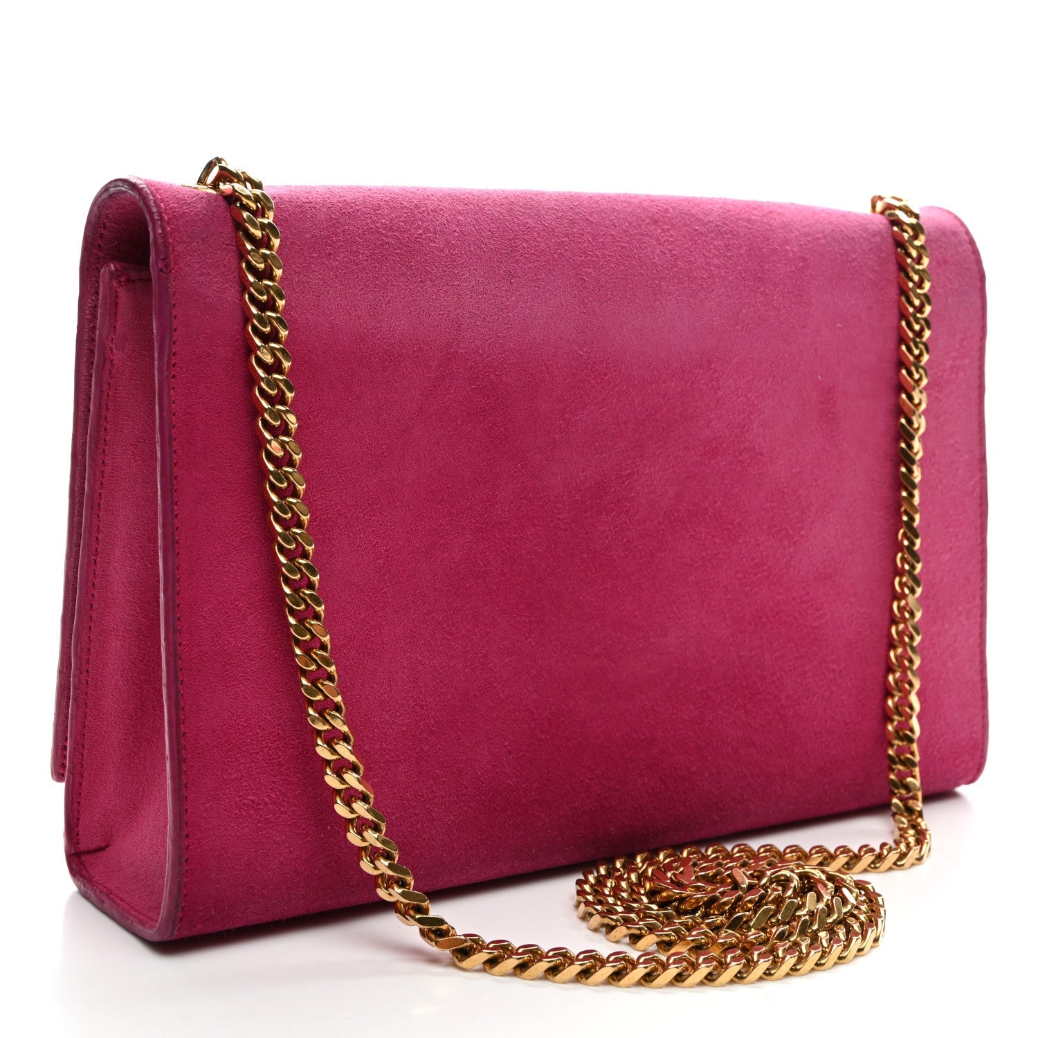 Suede Medium Monogram Kate Tassel Shoulder Bag Lipstick Fuchsia