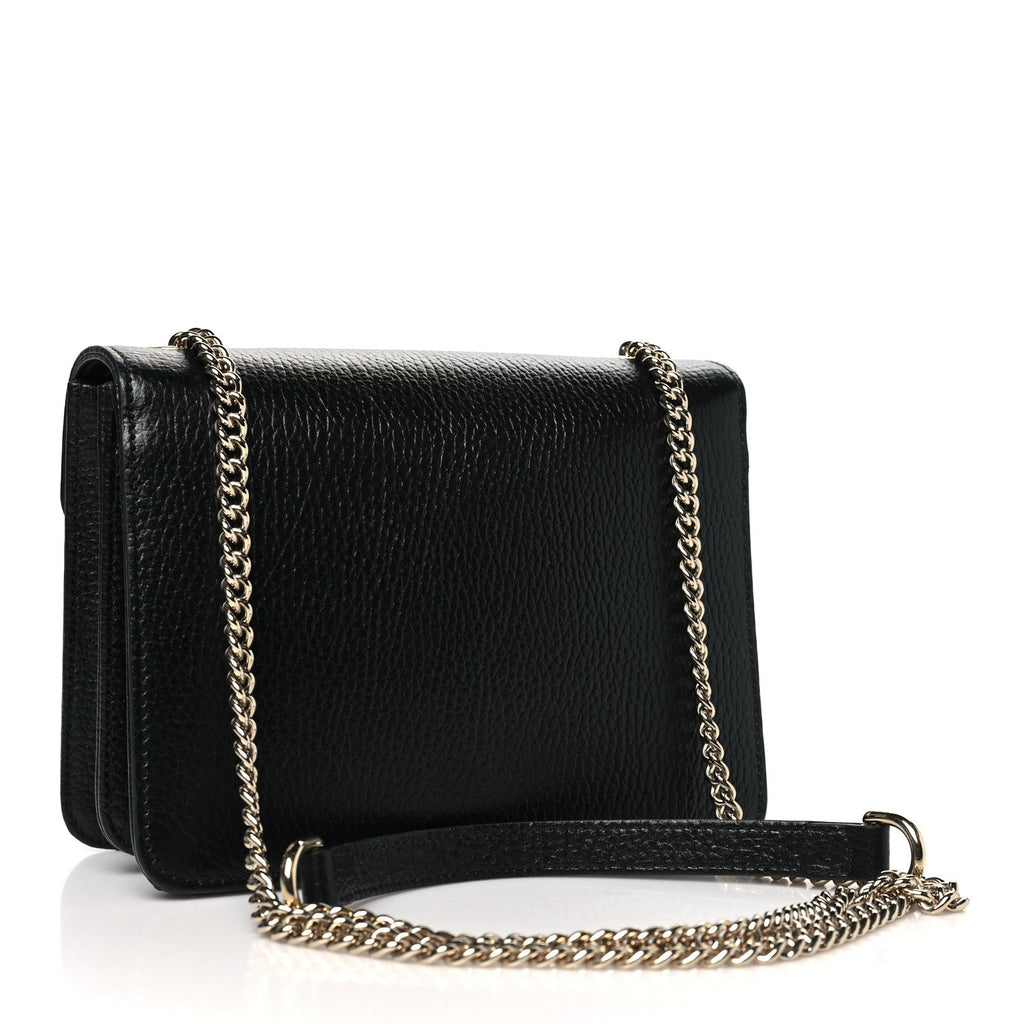 Dollar Calfskin Small Interlocking G Shoulder Bag Black