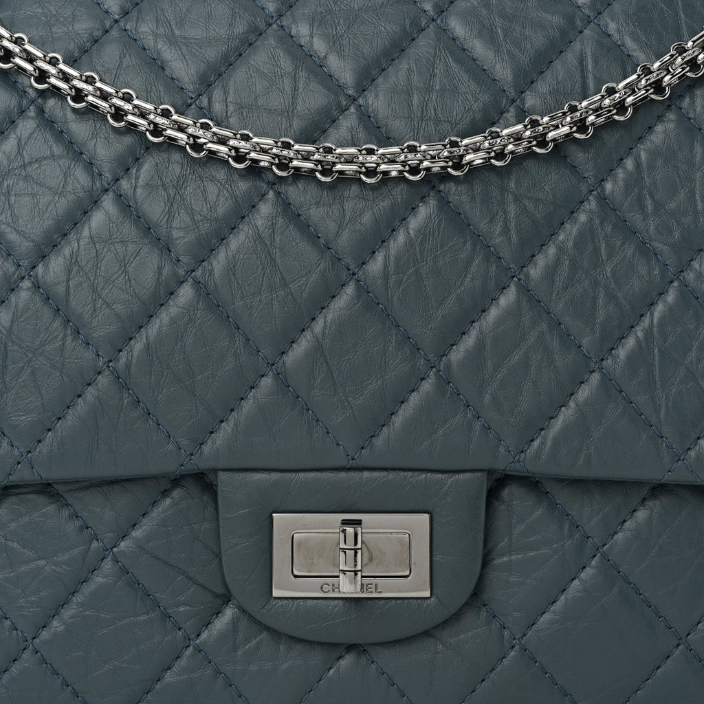 Aged Calfskin Quilted 2.55 Reissue 226 Flap Dark Blue