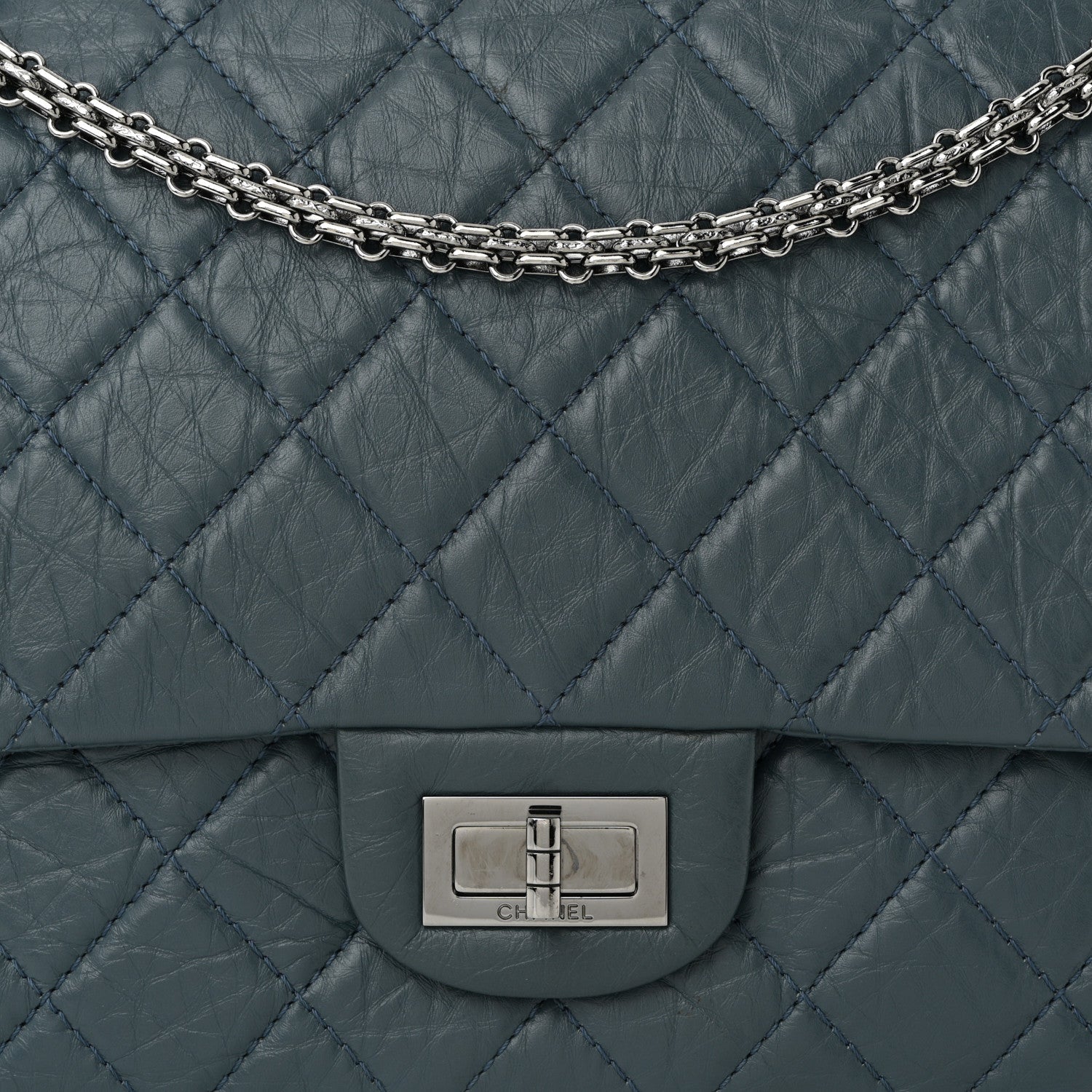 Aged Calfskin Quilted 2.55 Reissue 226 Flap Dark Blue