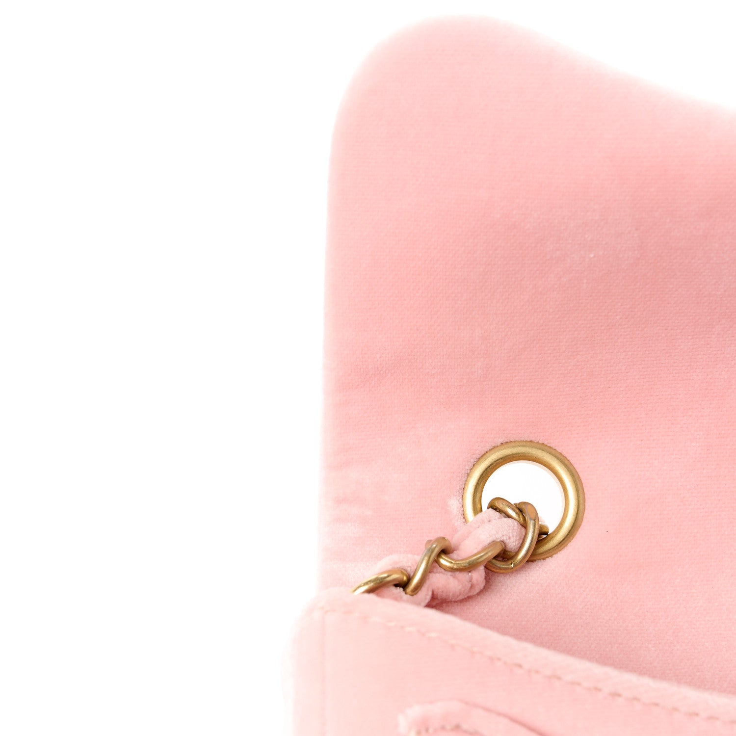 Velour Quilted Mini Double Frame Flap Rose