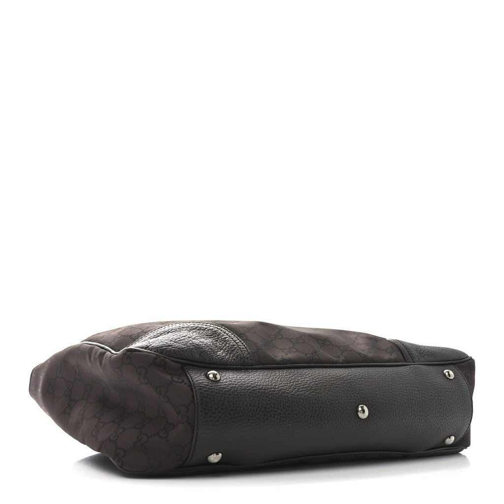Nylon Monogram Medium Princy Tote  Dark Brown