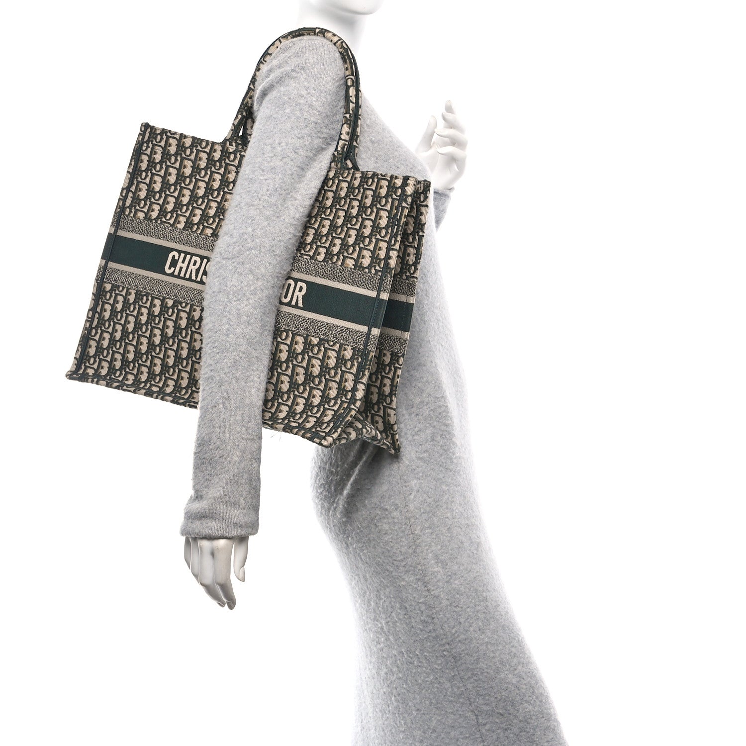 Oblique Large Book Tote Vert Multicolor