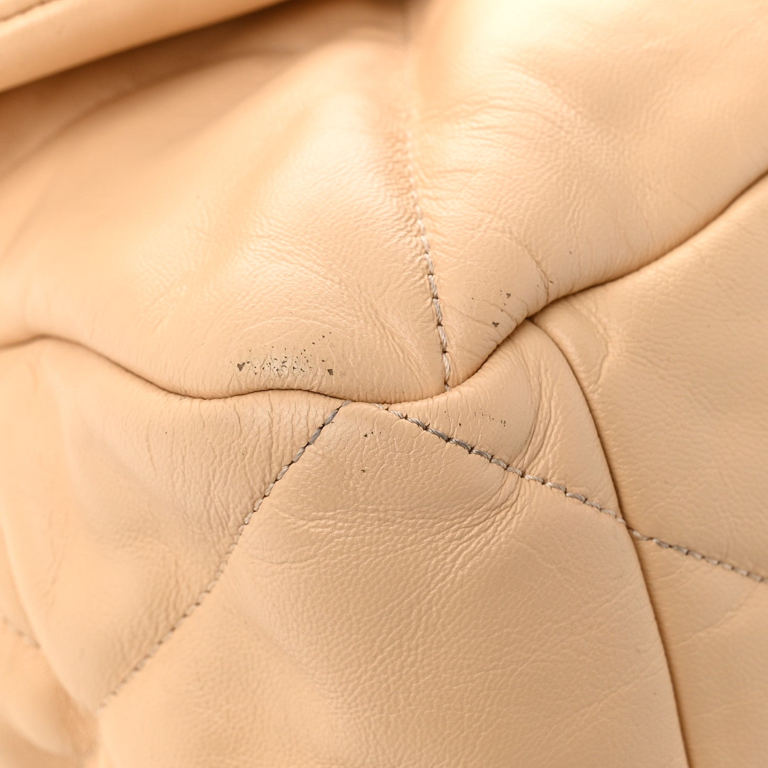 Goatskin Quilted Maxi Chanel 19 Flap Beige