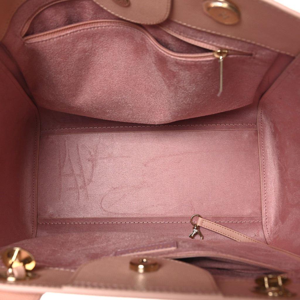 Caviar Small Studded Deauville Tote Light Pink