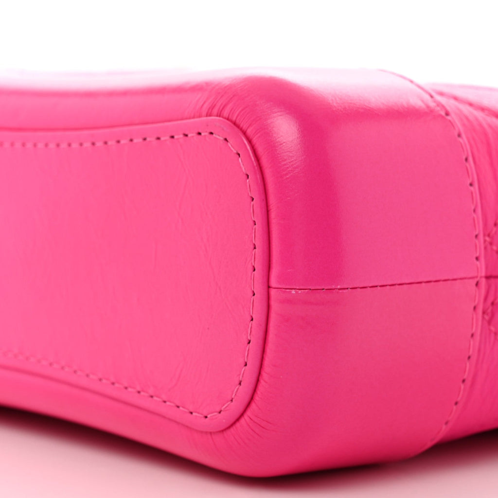 Goatskin Quilted Small Gabrielle Hobo Pink