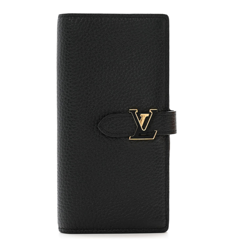 Taurillon LV Vertical Capucines Wallet Black Arizona