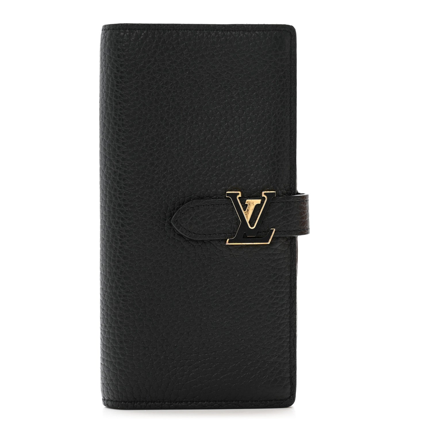 Taurillon LV Vertical Capucines Wallet Black Arizona