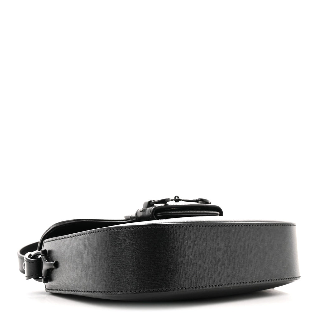 Azalea Calfskin Web Monochrome Mini Horsebit 1955 Shoulder Bag Black