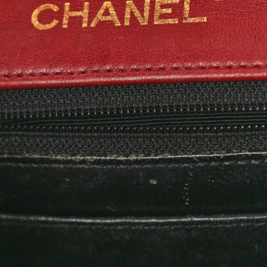 Lambskin Quilted Mini Square Flap Red
