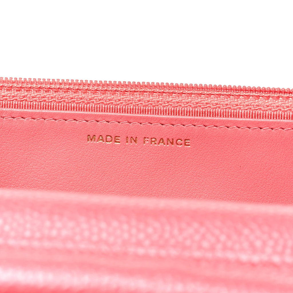 Caviar Quilted Wallet on Chain WOC Pink