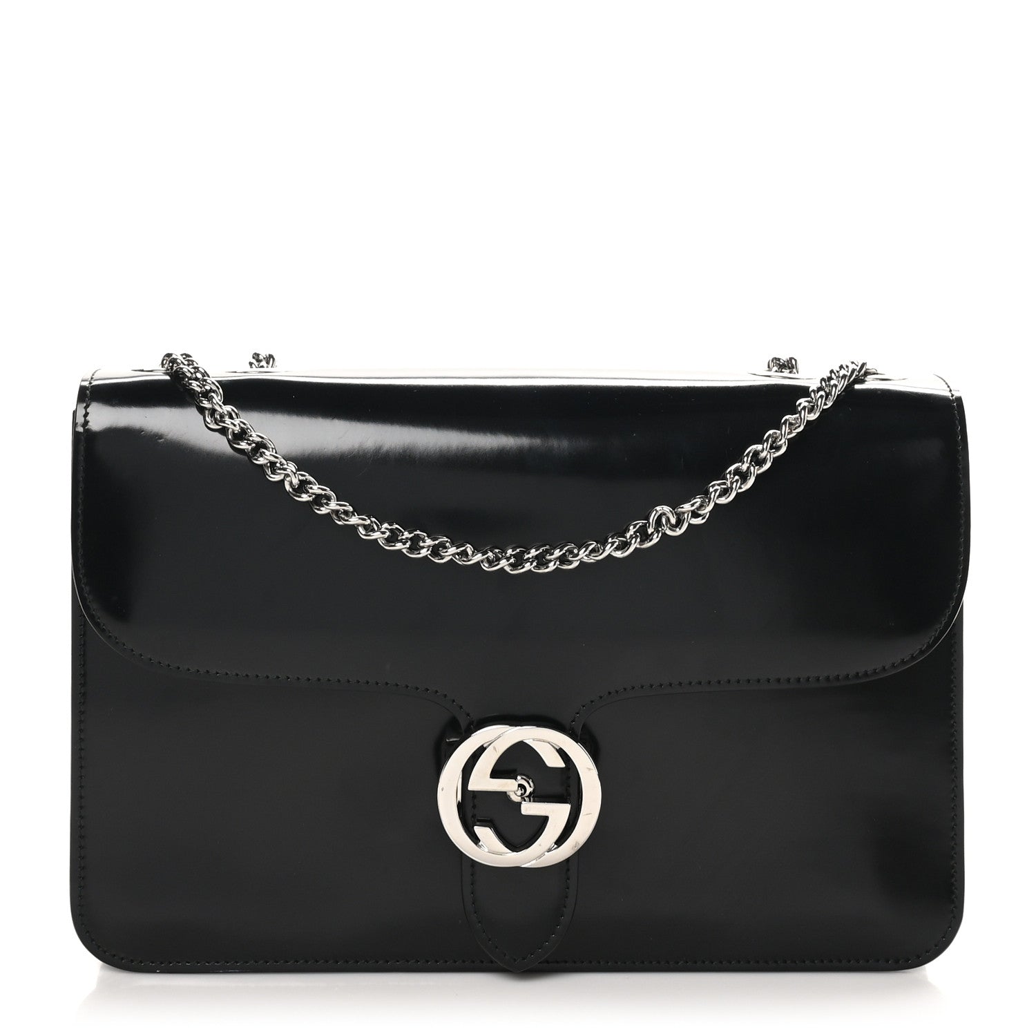 Shade Lux Calfskin Interlocking G Shoulder Bag Black