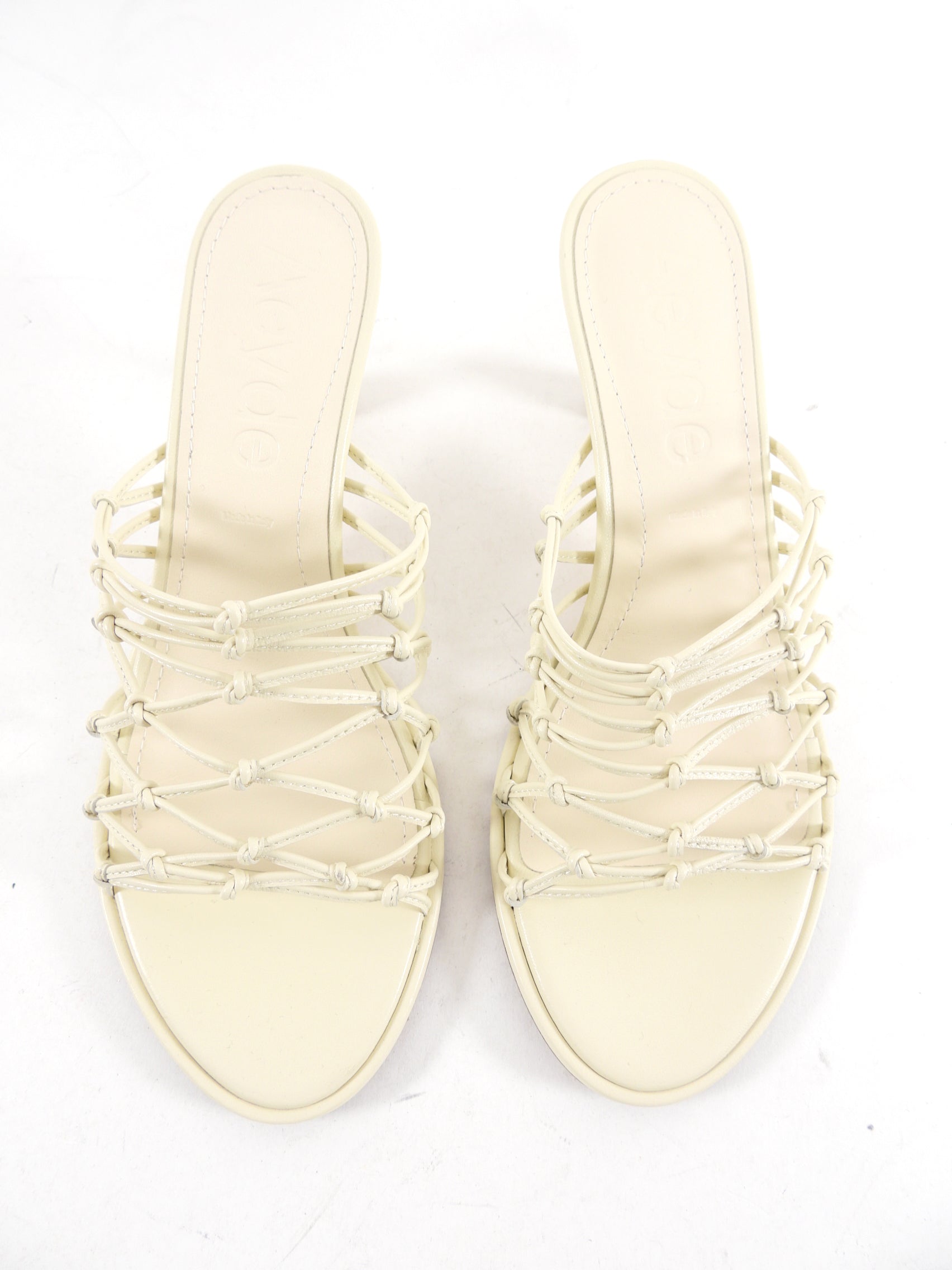 Aeyde Cream Knotted Leather Mule Sandals - 37