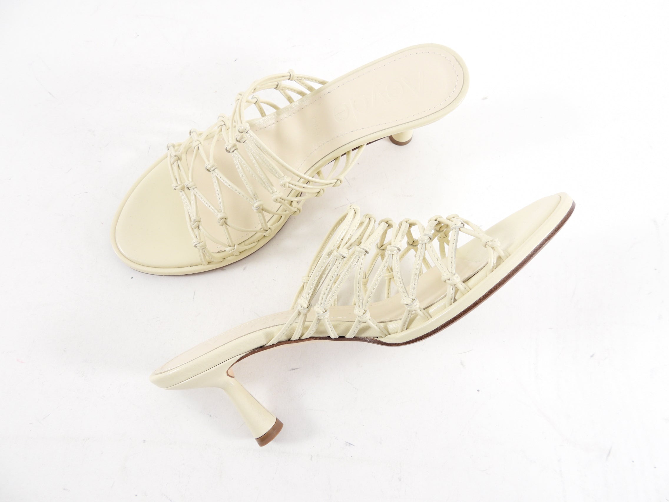 Aeyde Cream Knotted Leather Mule Sandals - 37