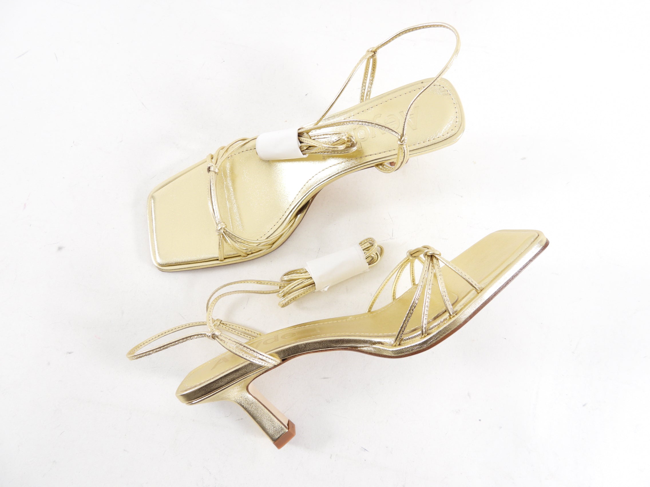 Aeyde Roda Gold Metallic Leather Strappy Sandals - 37
