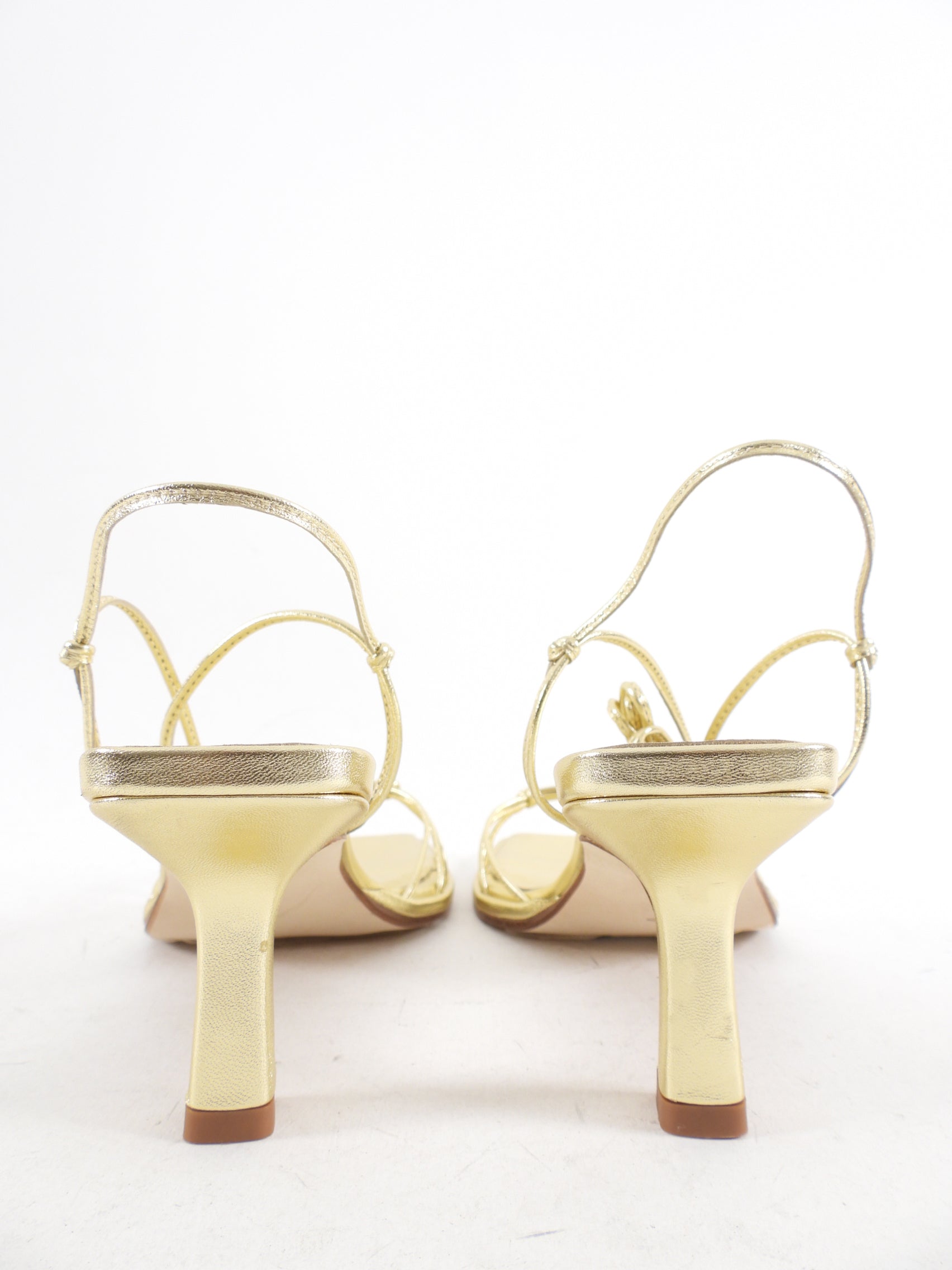 Aeyde Roda Gold Metallic Leather Strappy Sandals - 37