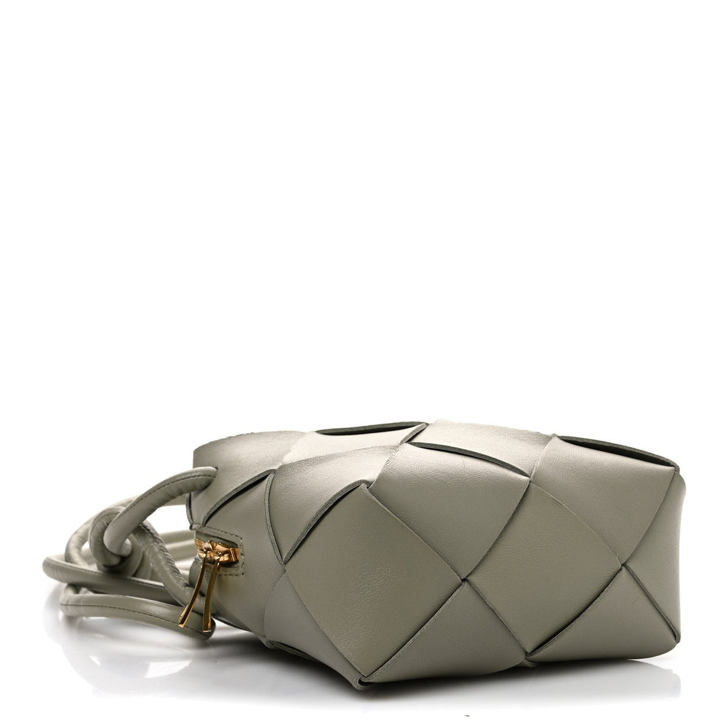 Lambskin Maxi Intrecciato Mini Cassette Camera Bag Travertine