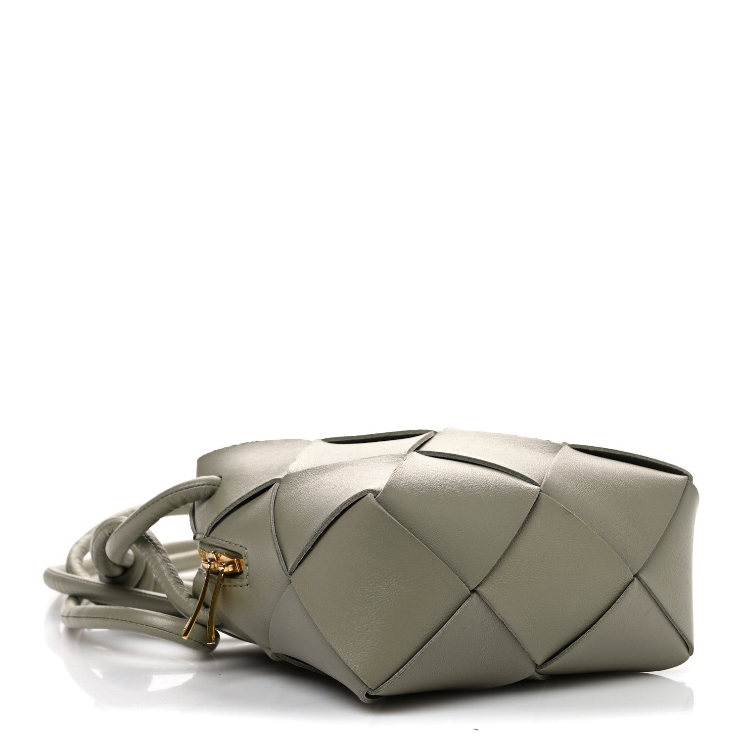 Lambskin Maxi Intrecciato Mini Cassette Camera Bag Travertine