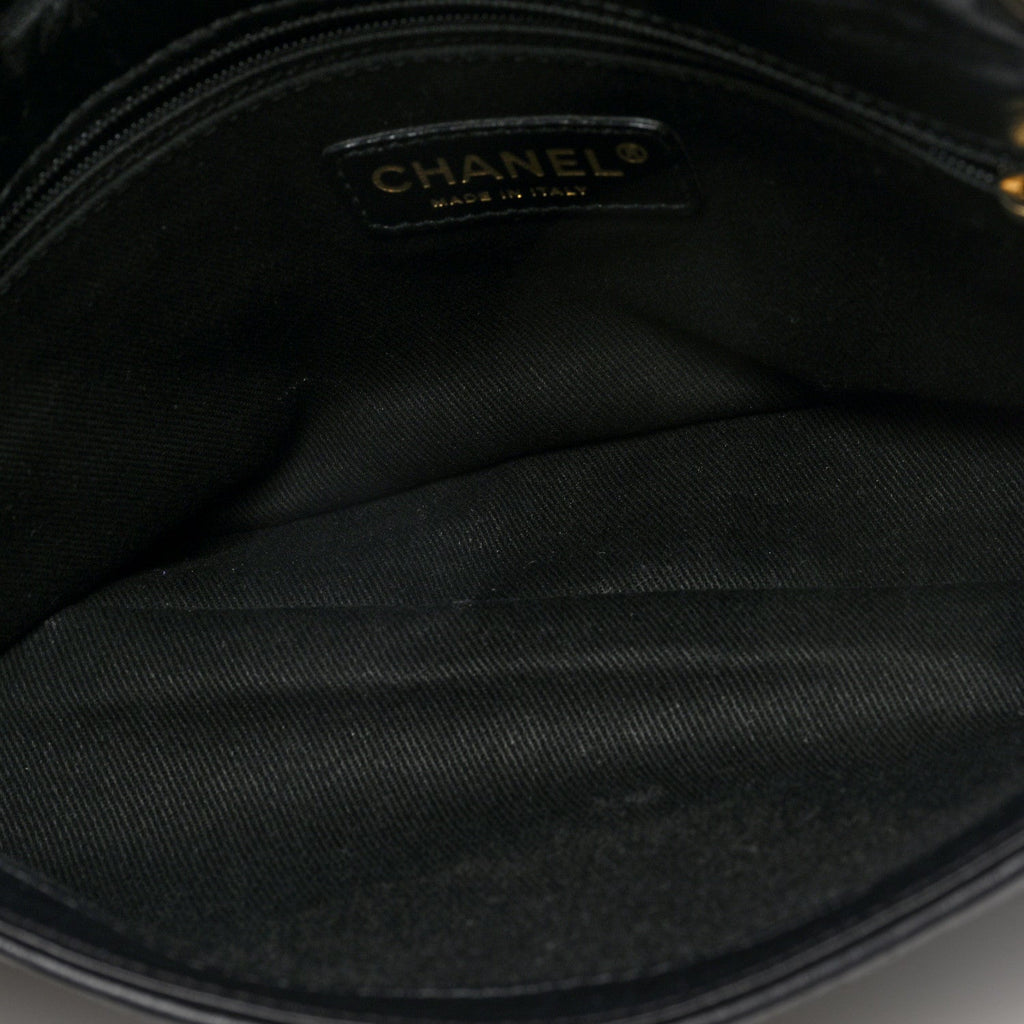 Lambskin Jersey Scales Flap Black