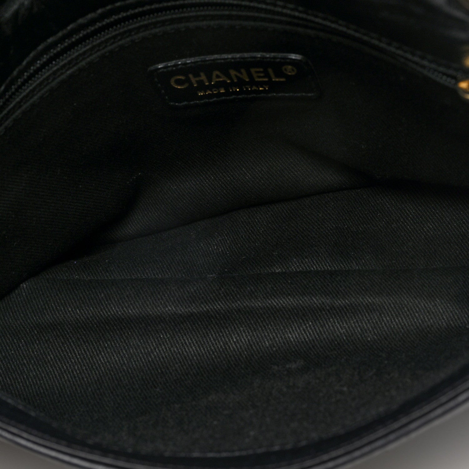 Lambskin Jersey Scales Flap Black
