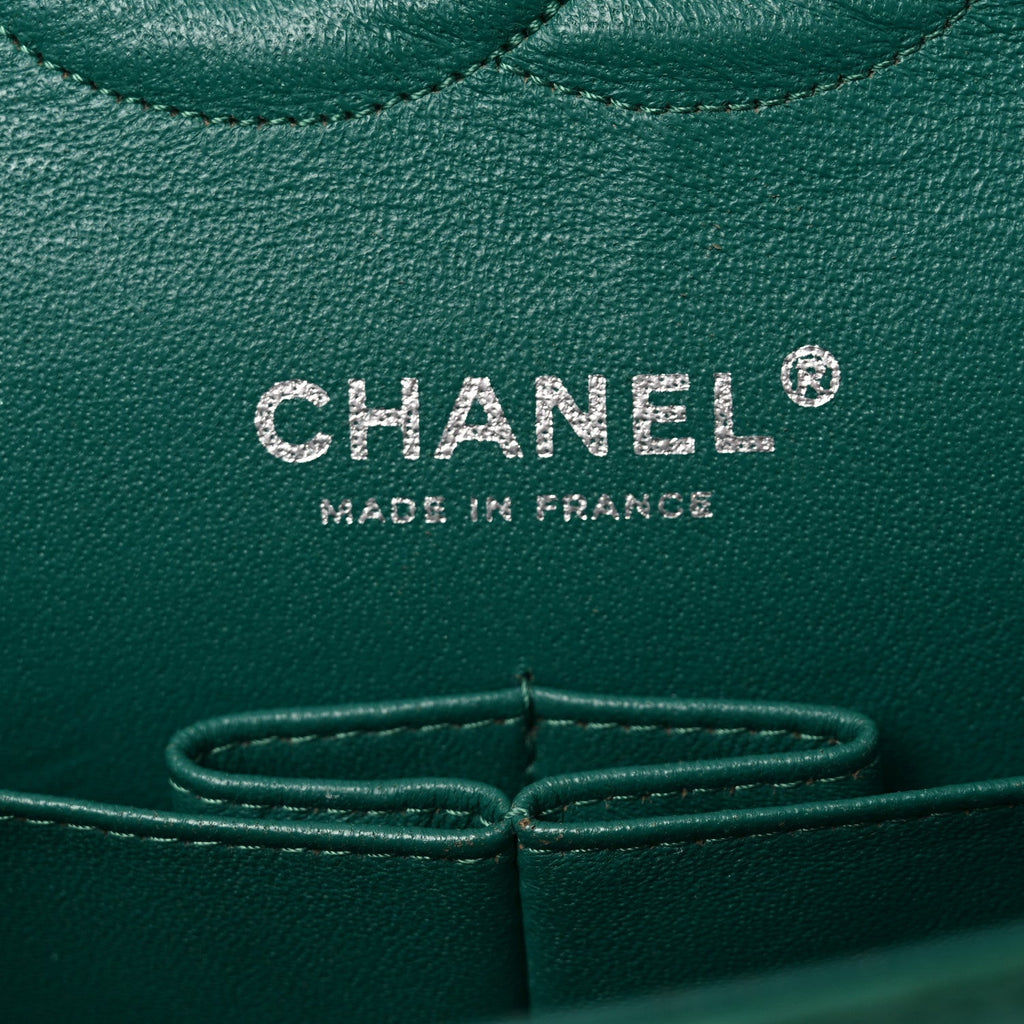 Tweed Quilted Medium Double Flap Green