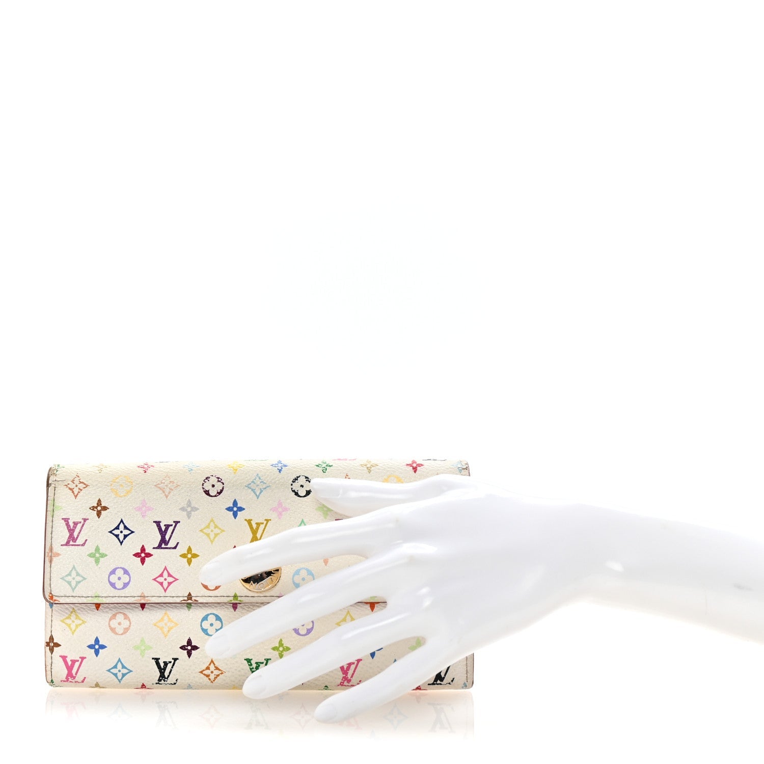 Monogram Multicolor Sarah Wallet White Litchi