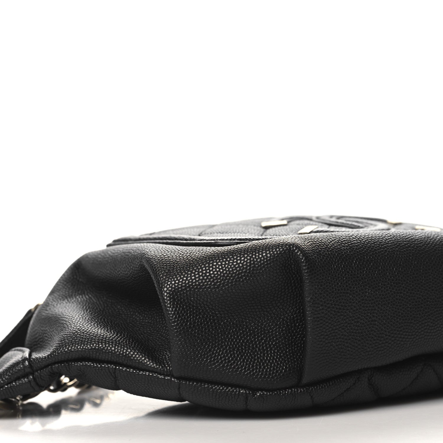 Caviar Quilted Filigree Waist Bag Black