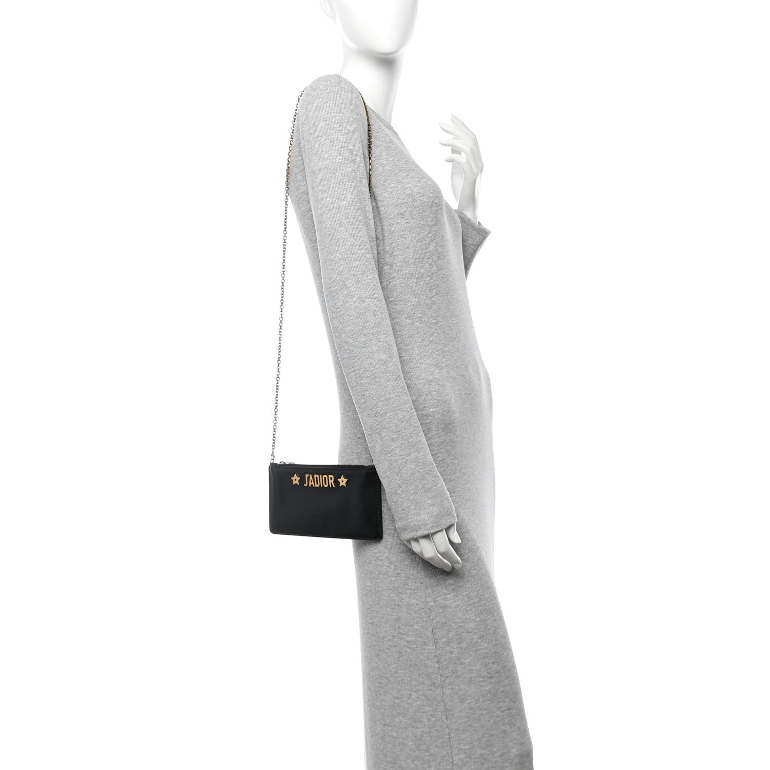 Calfskin J'adior Croisiere Chain Pouch Black