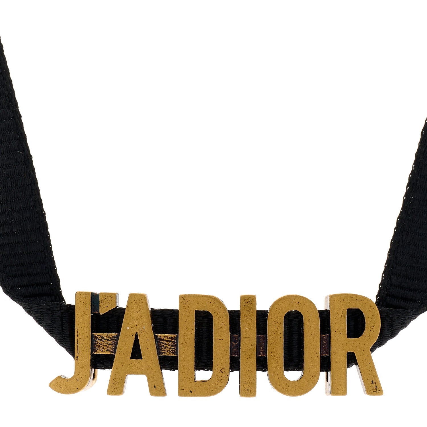 Grosgrain Ribbon J'Adior Logo Choker Necklace Black