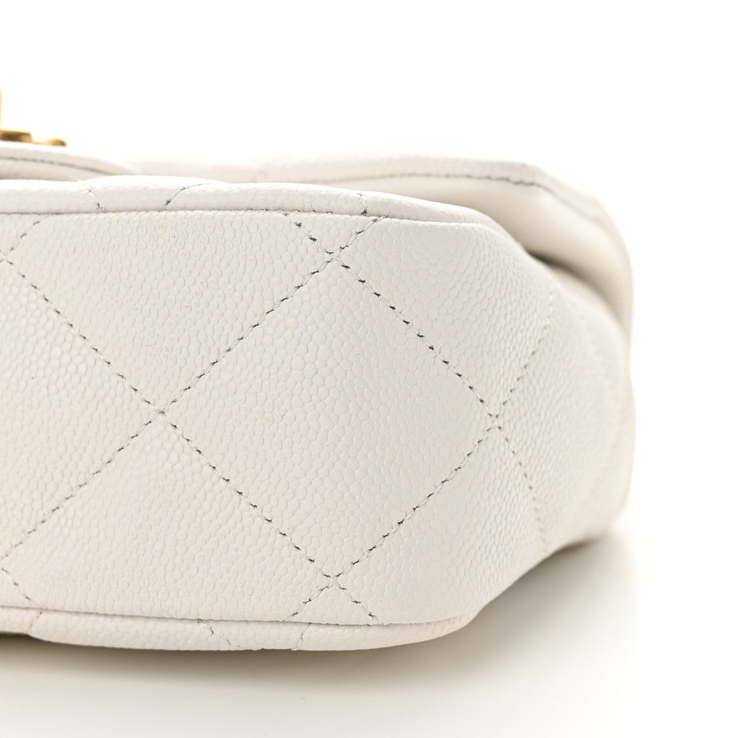 Caviar Quilted Mini Sweetheart Flap White