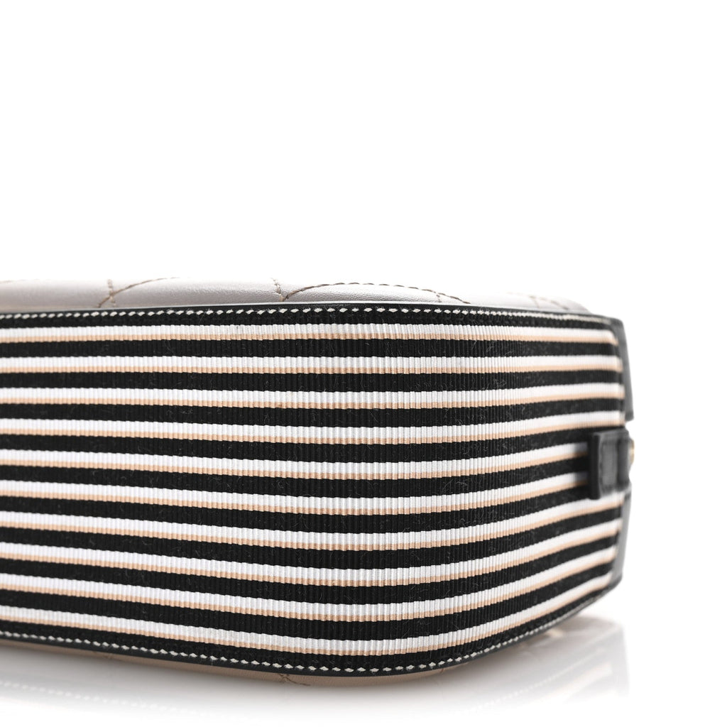 Calfskin Stitched Button Up Camera Case Pink Black