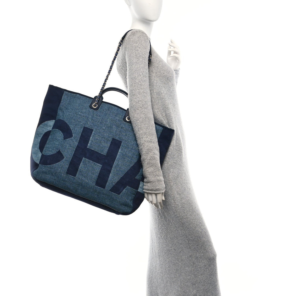 Canvas Large Maxi Shopping Tote Dark Blue