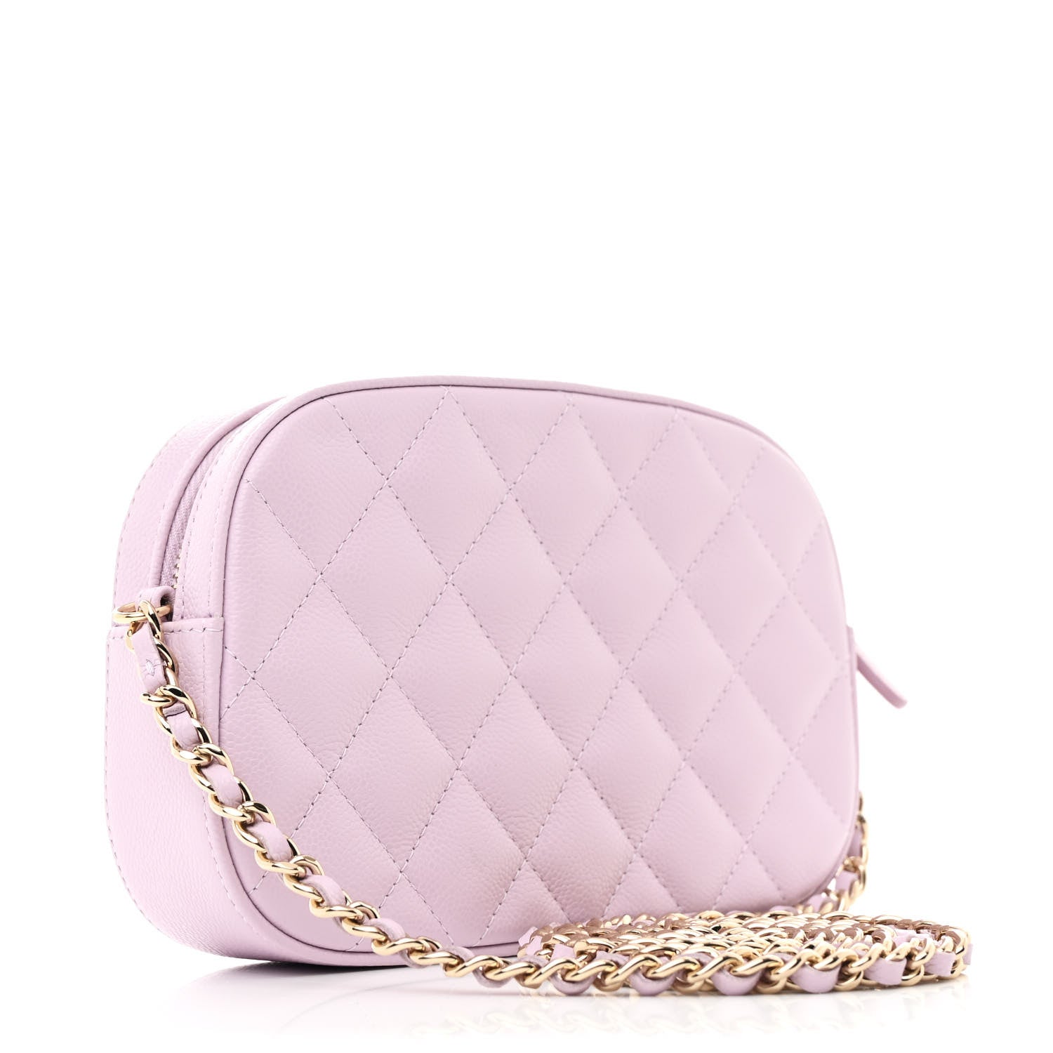Caviar Quilted Chain Camera Bag Light Purple