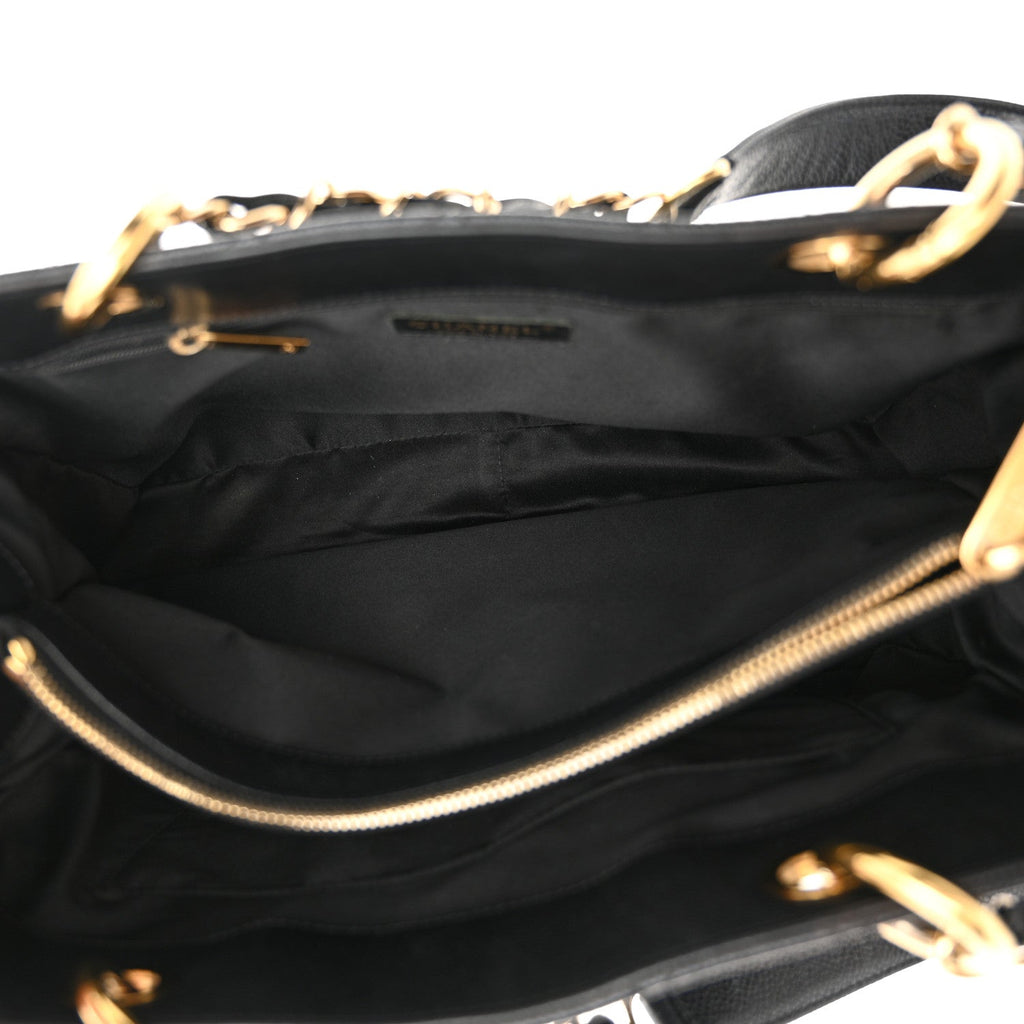 Caviar Quilted Grand Shopping Tote GST Black