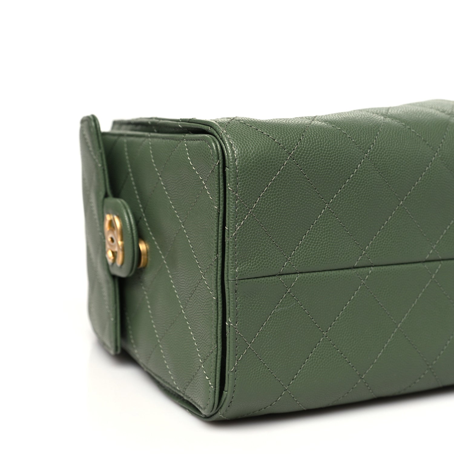 Caviar Quilted Small Chanel 25 Handbag Khaki