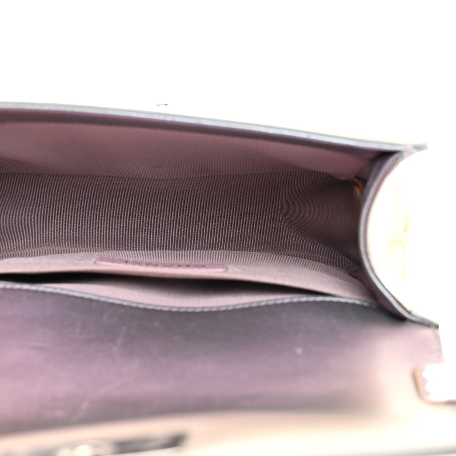 Iridescent Patent Calfskin PVC Quilted Small Boy Flap Light Purple