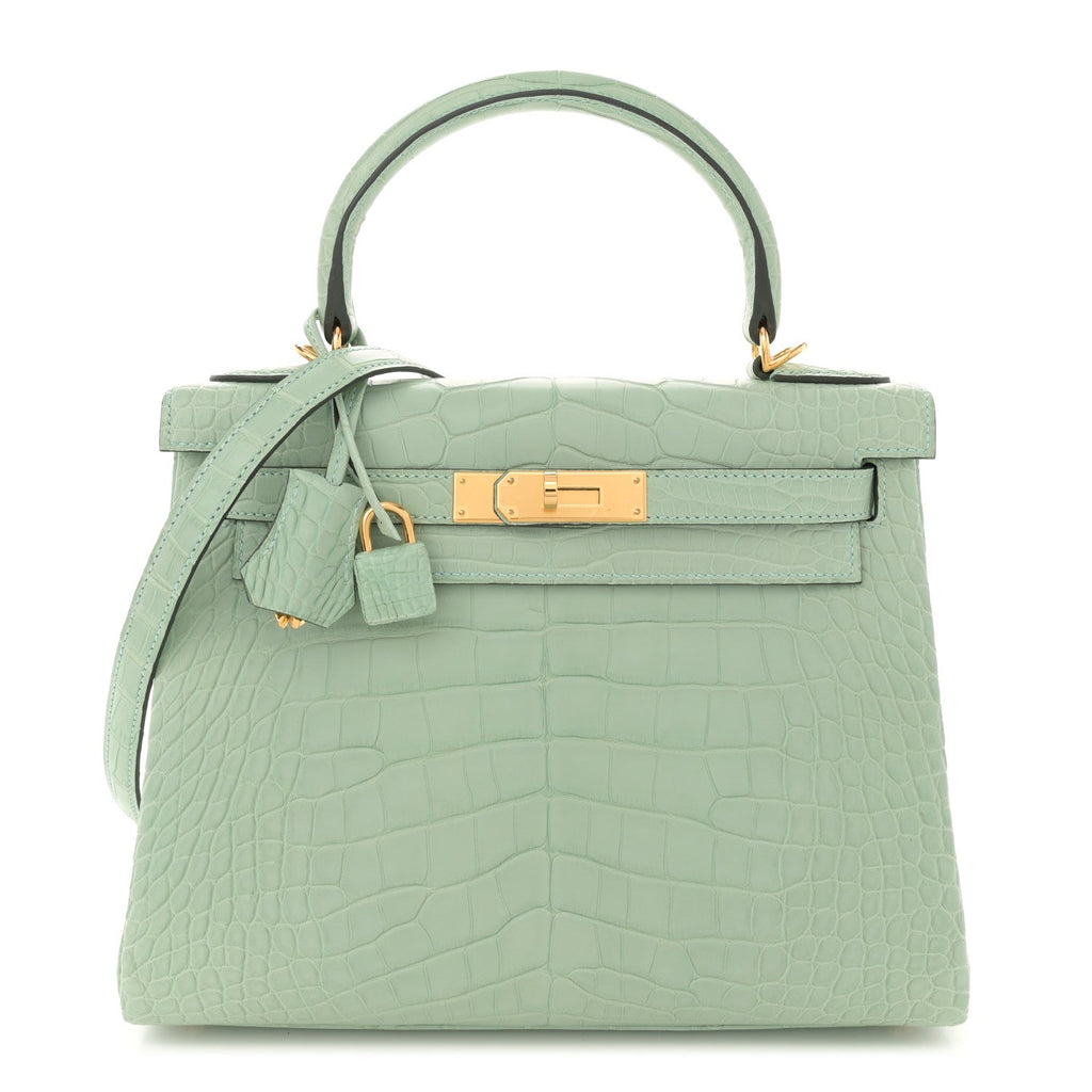 Matte Alligator Kelly Retourne 28 Vert D'eau