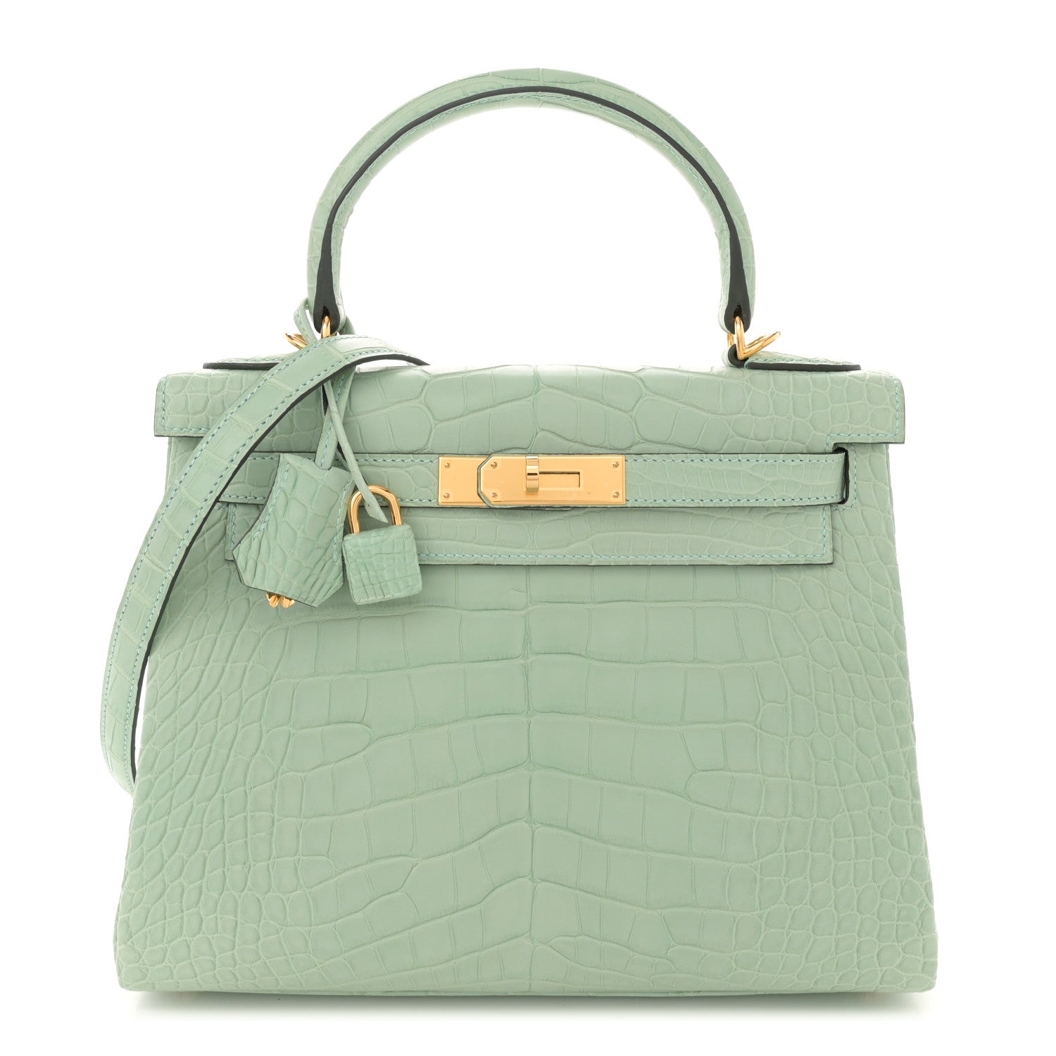 Matte Alligator Kelly Retourne 28 Vert D'eau