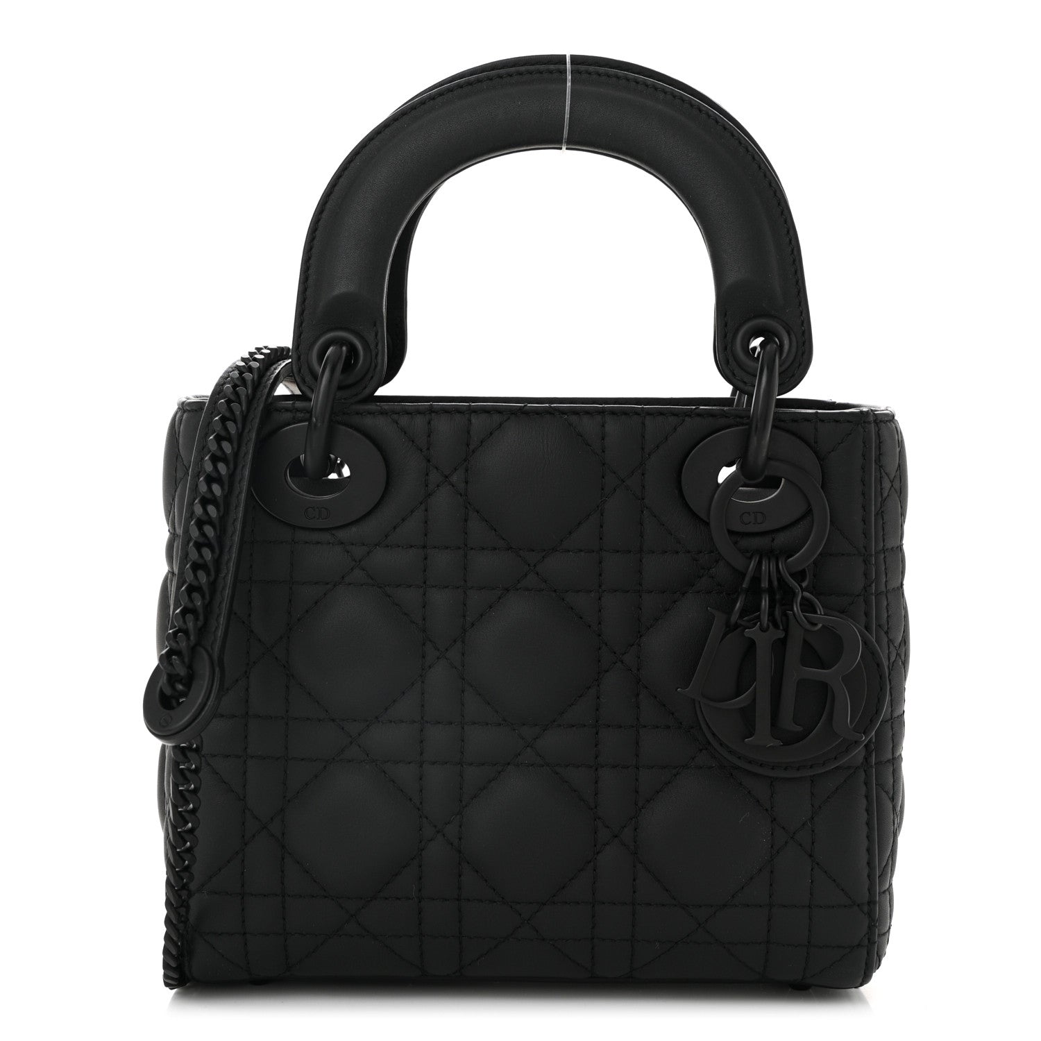 Ultra Matte Calfskin Cannage Mini Lady Dior Black