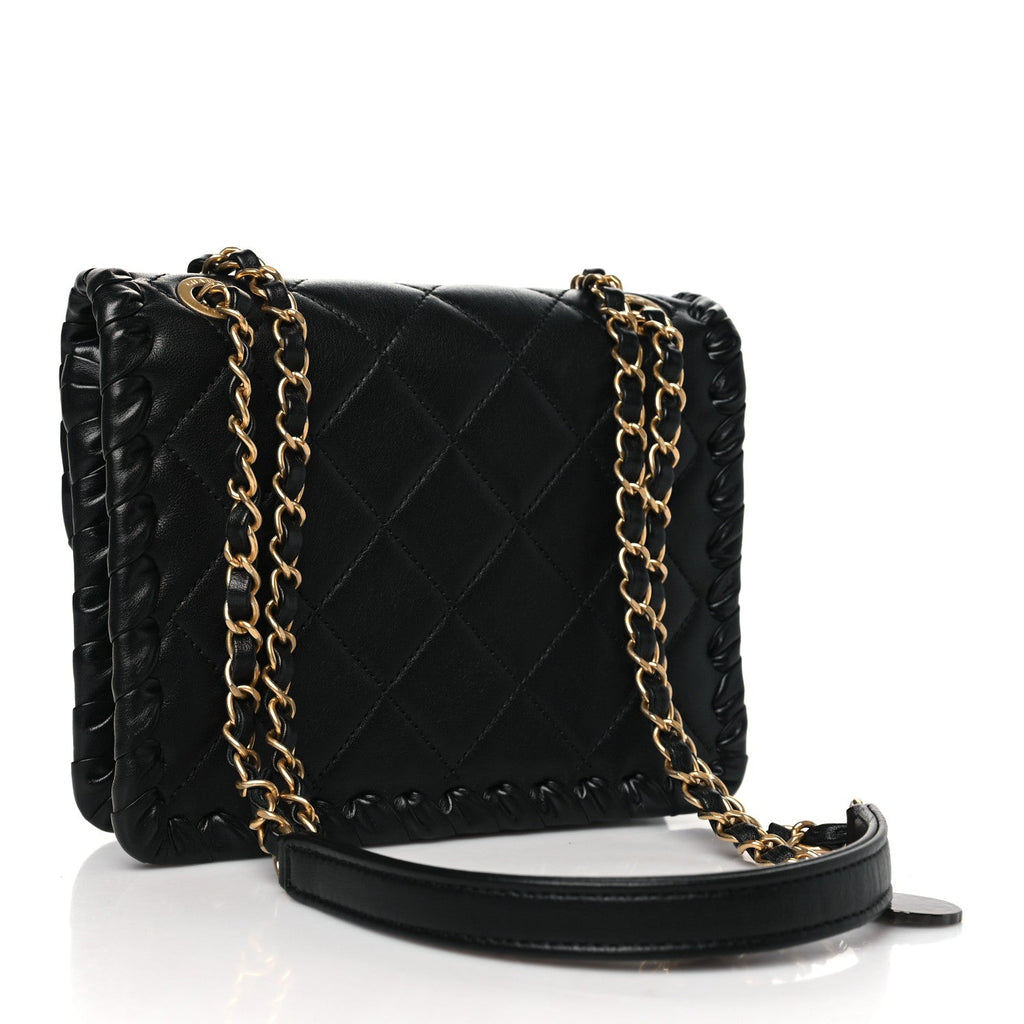 Calfskin Braided Mini My Own Frame Flap Black