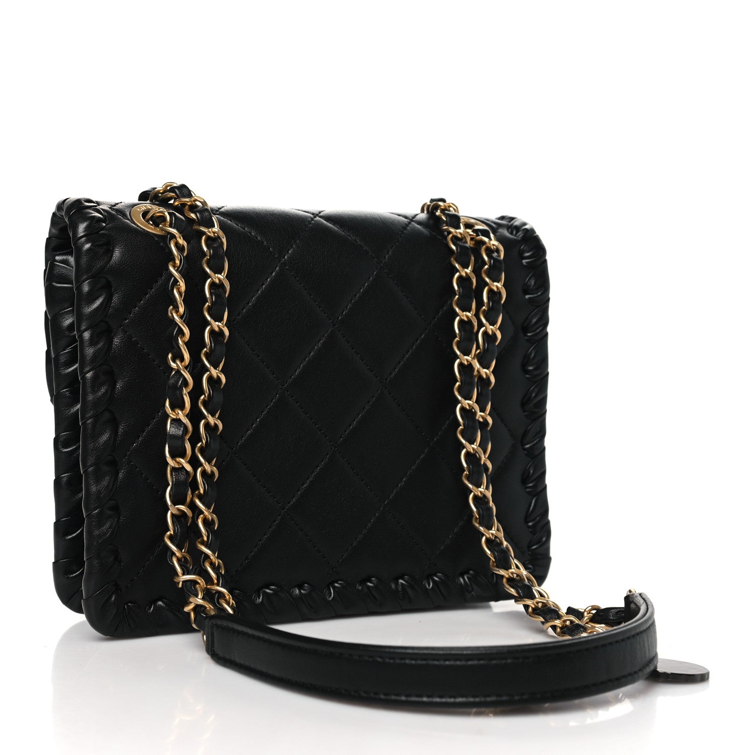 Calfskin Braided Mini My Own Frame Flap Black