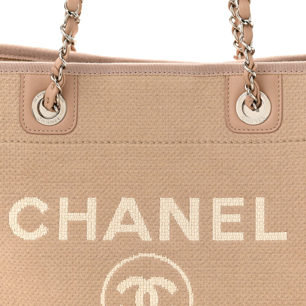 Mixed Fibers Small Deauville Tote Beige