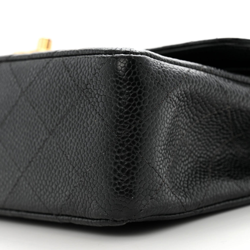 Caviar Quilted Small Double Flap Black