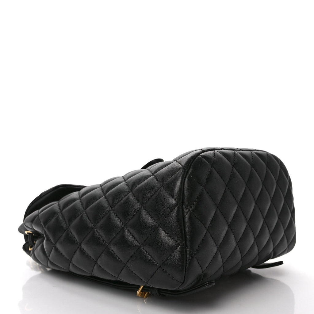 Lambskin Quilted Small Urban Spirit Backpack Black
