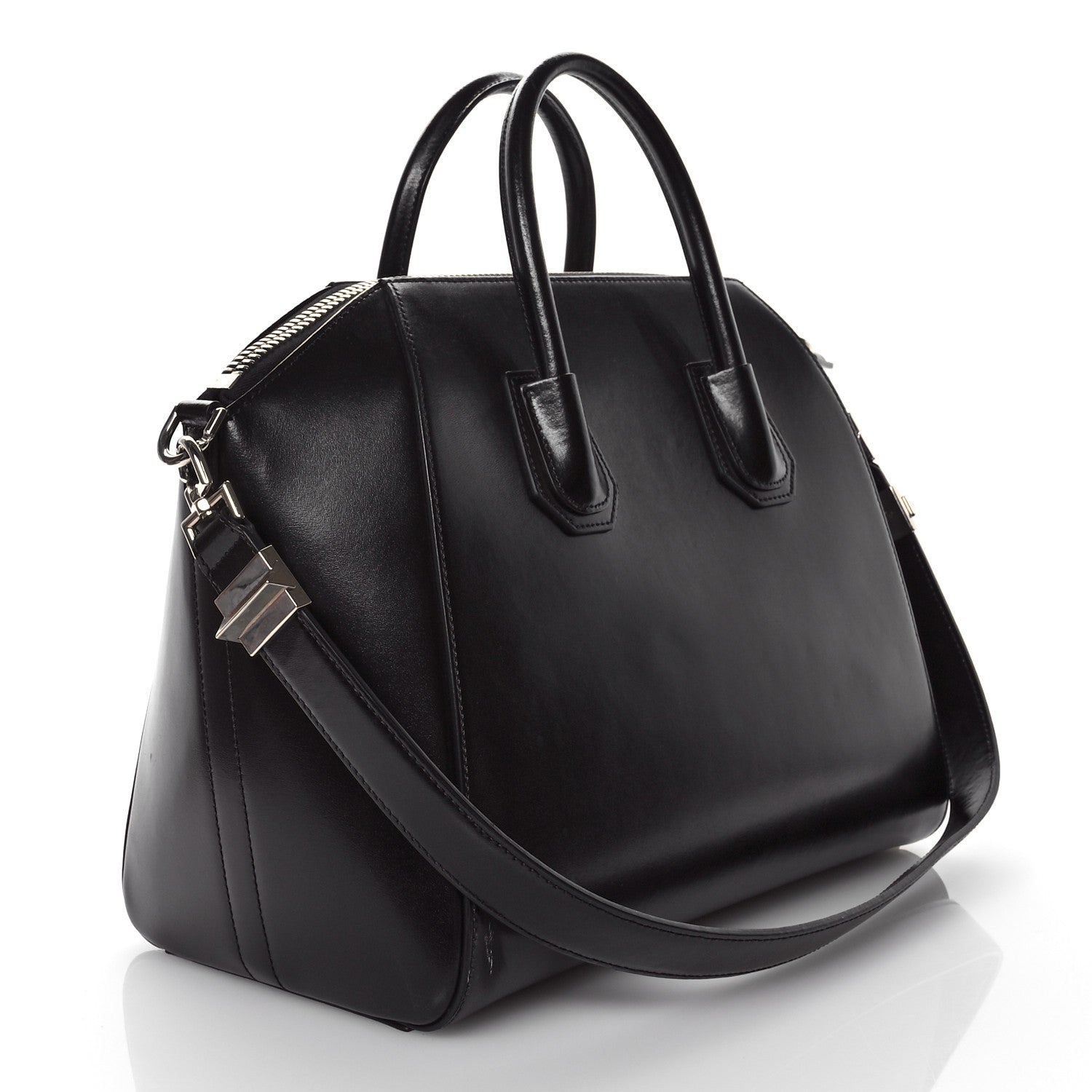 Shiny Lord Calfskin Medium Antigona Black