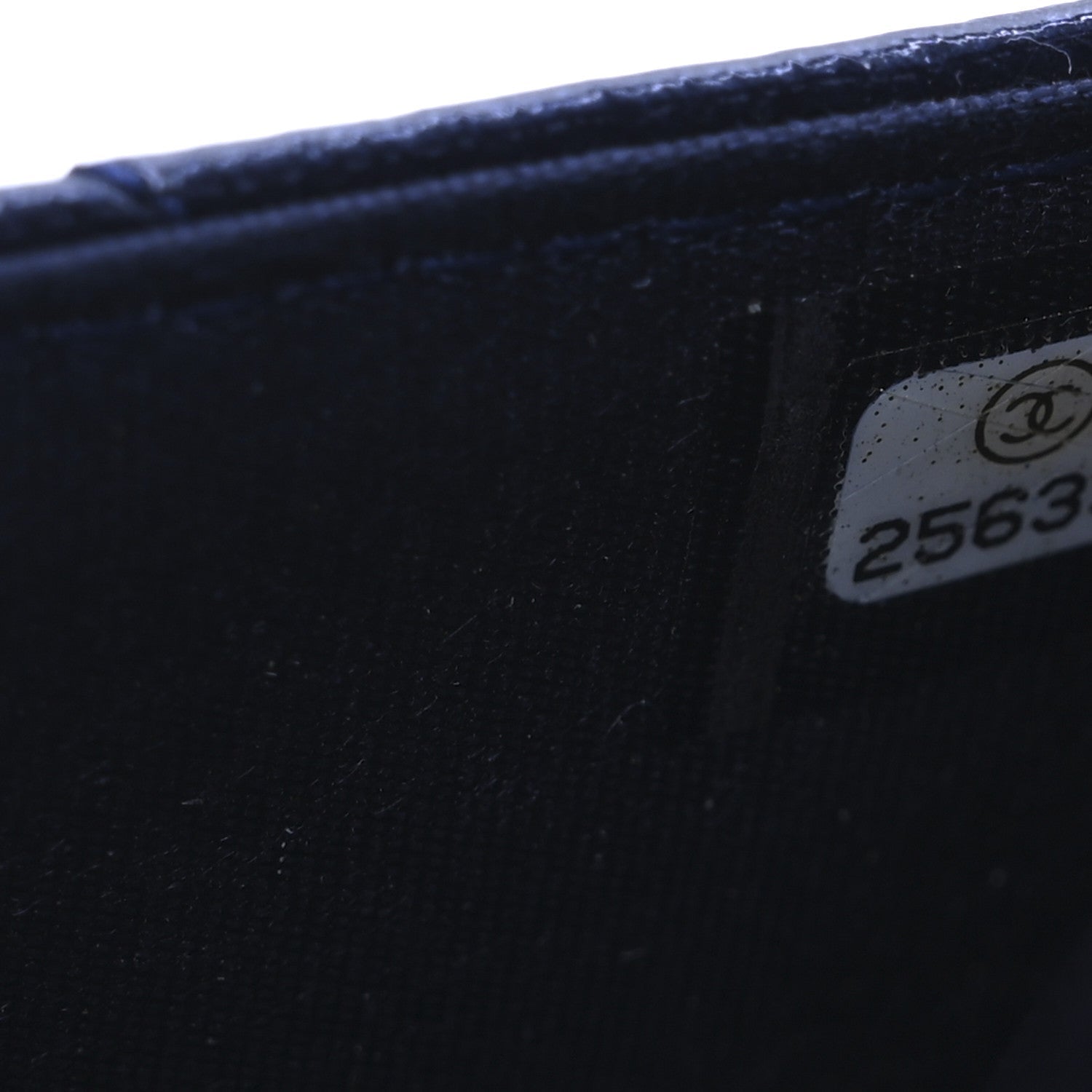 Patent Metallic Crumpled Calfskin Quilted Wallet On Chain WOC Navy