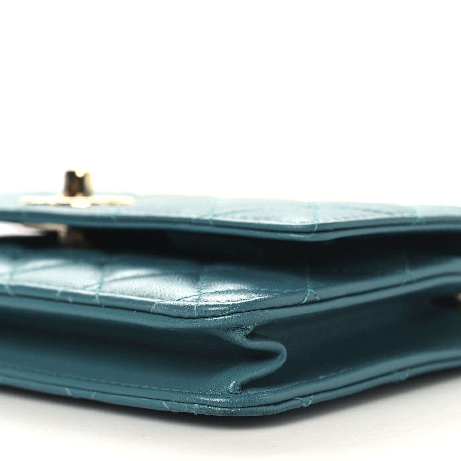 Lambskin Quilted Trendy CC Wallet On Chain WOC Green