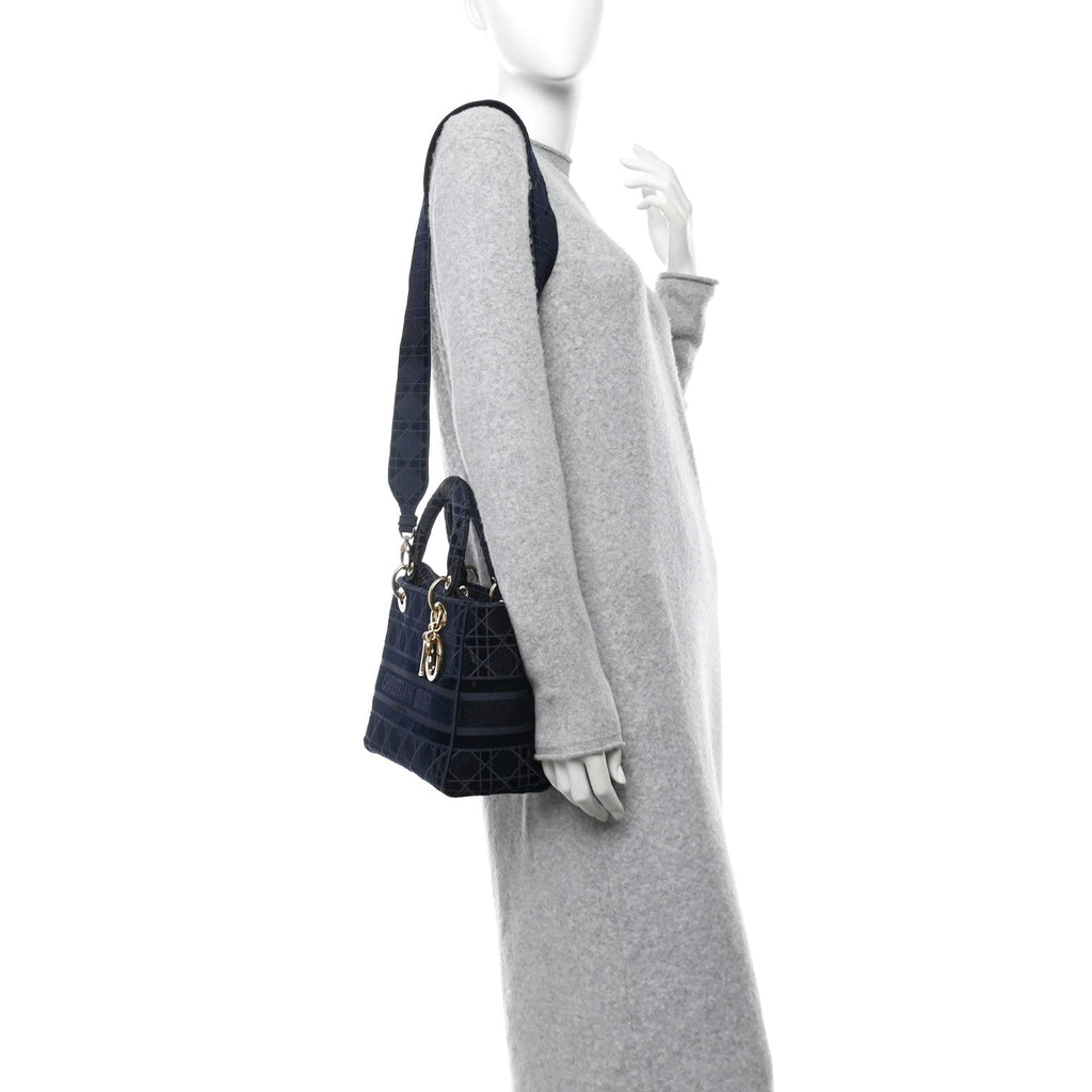 Velvet Cannage Medium Lady D-Lite Blue