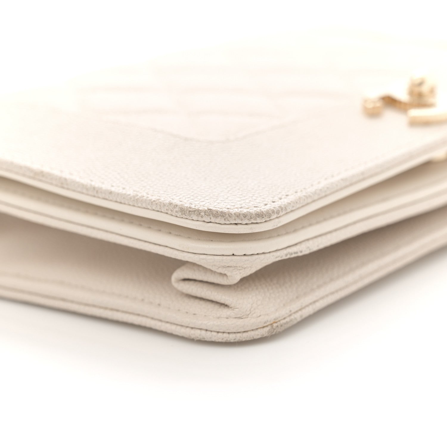 Caviar Quilted Vintage Mademoiselle Wallet On Chain WOC White