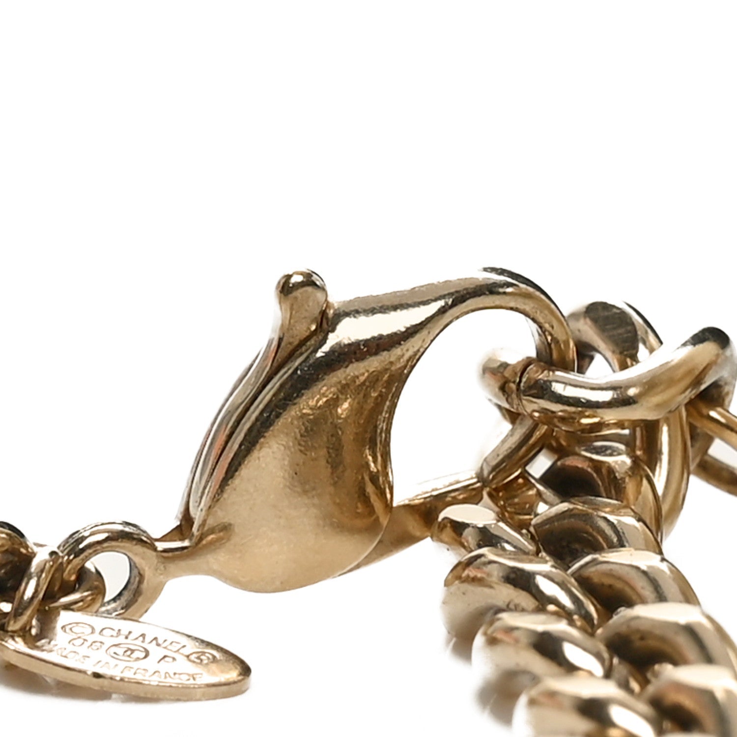 Pearl Crystal Chain Belt Gold White